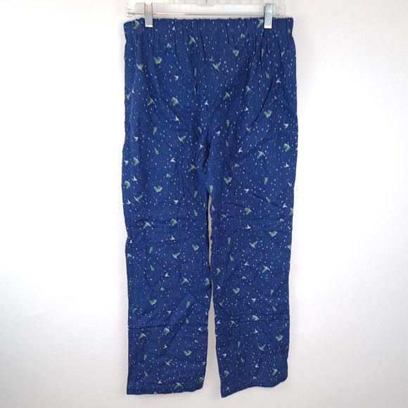 Lands End Winter Christmas Cotton Blend Stretch Top Pants Pajama PJ Set - Picture 4 of 10